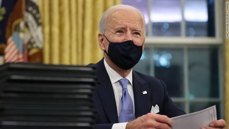 Tổng thống Mỹ Joe Biden tại Phòng Bầu dục.